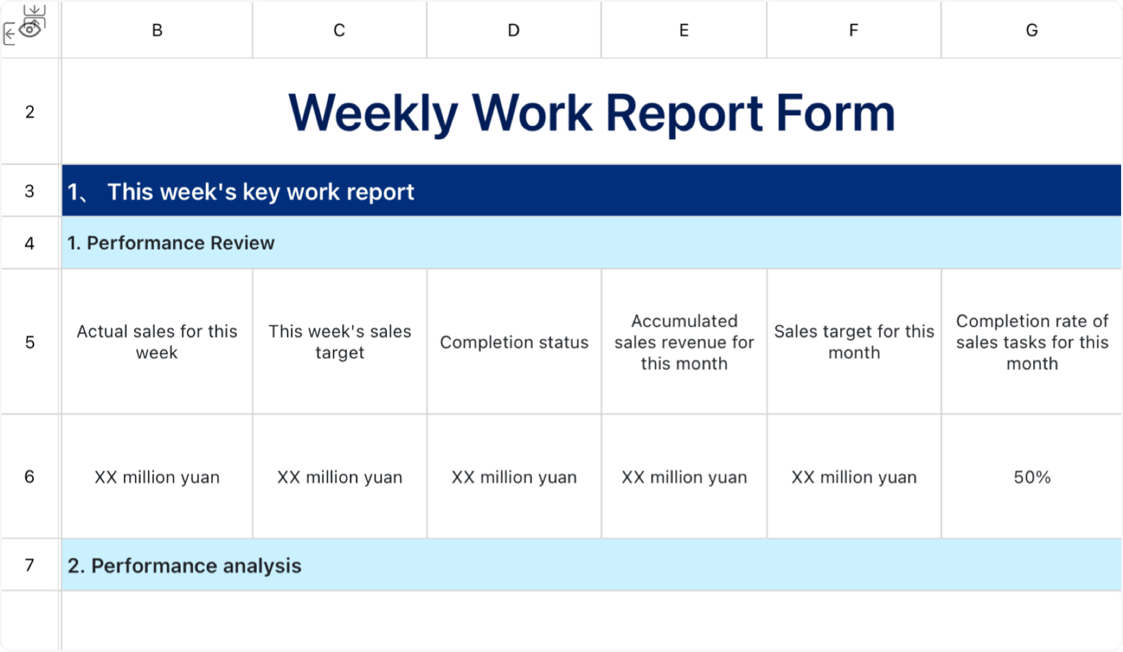 Weekly Work Report Form